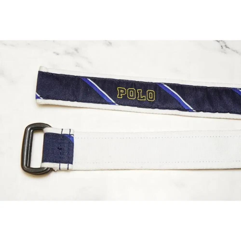 Kids Polo Ralph Lauren '67' Canvas D-Ring Belt – Blue & White – 31